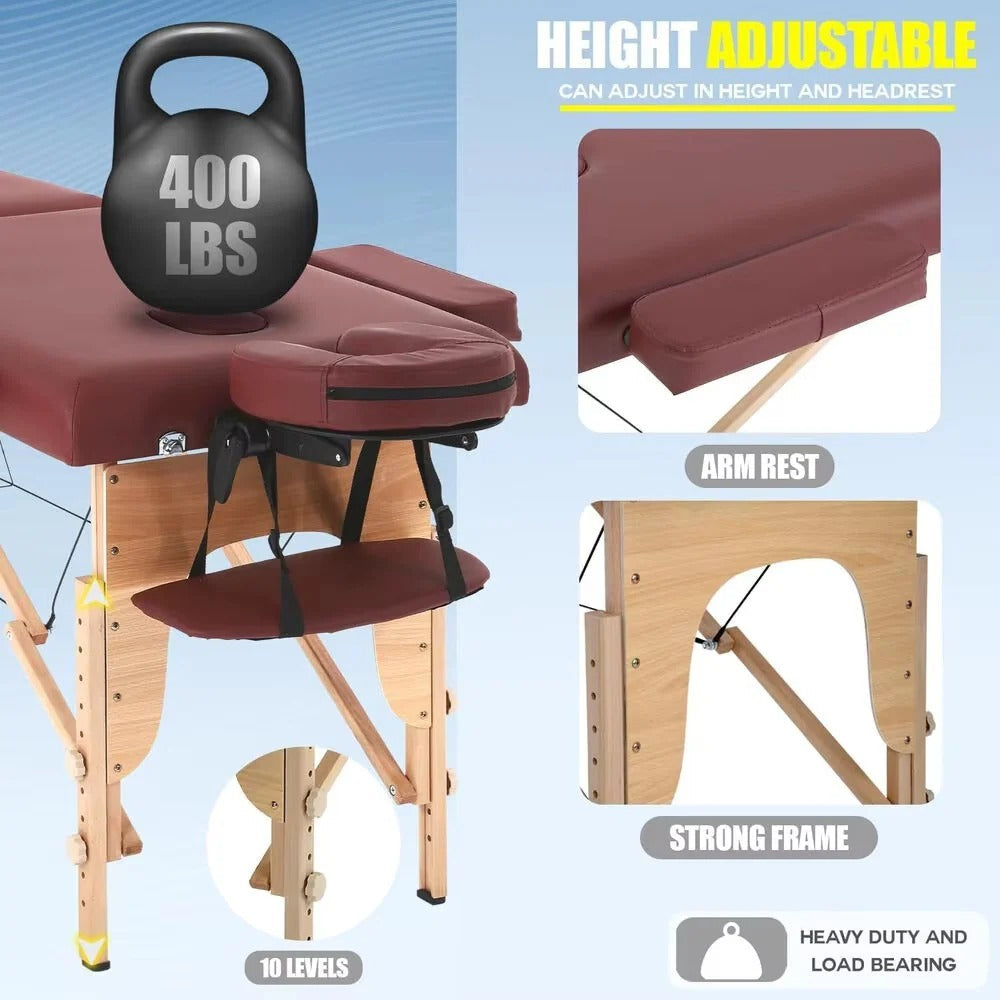 Lightweight Portable Massage Table with Convenient Carry Bag