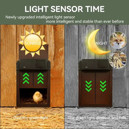 Smart Automatic Chicken Coop Door with Light Sensor Technology