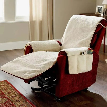 Plush Armchair and Recliner Protector with Secure Grip Backing