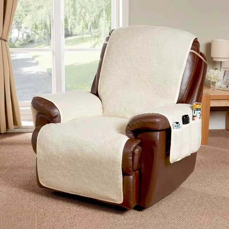 Plush Armchair and Recliner Protector with Secure Grip Backing