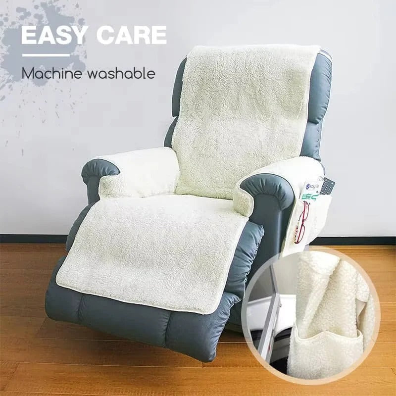 Plush Armchair and Recliner Protector with Secure Grip Backing