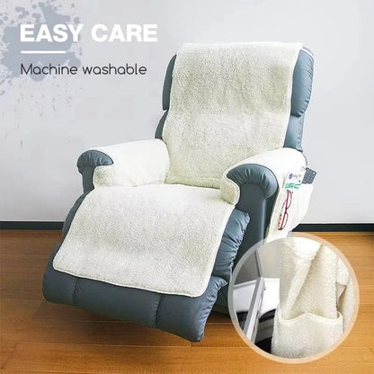 Plush Armchair and Recliner Protector with Secure Grip Backing