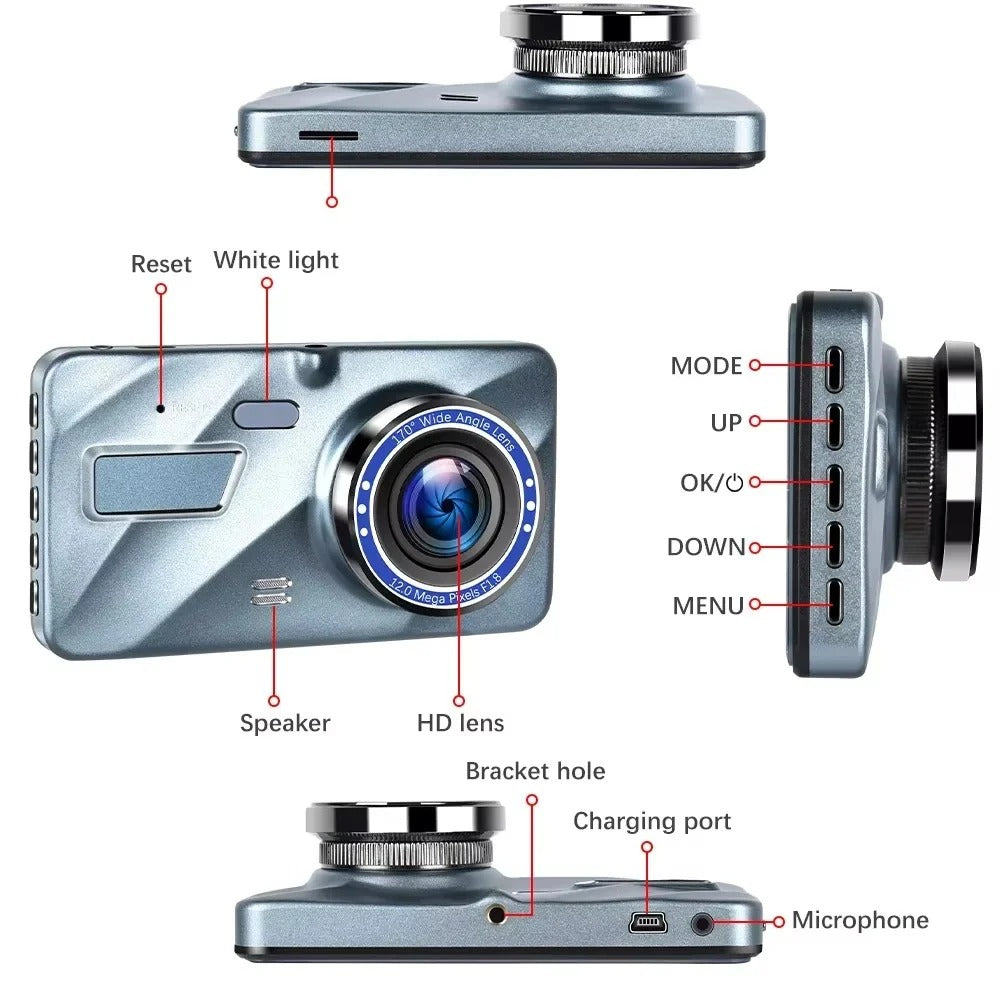 Smart Dual Lens Car Camera with 1080P Night Vision & Looping