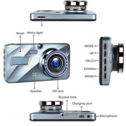 Smart Dual Lens Car Camera with 1080P Night Vision & Looping