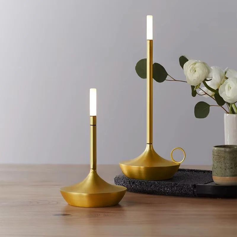 Portable LED Table Lamp with Rechargeable Battery and Elegant Design