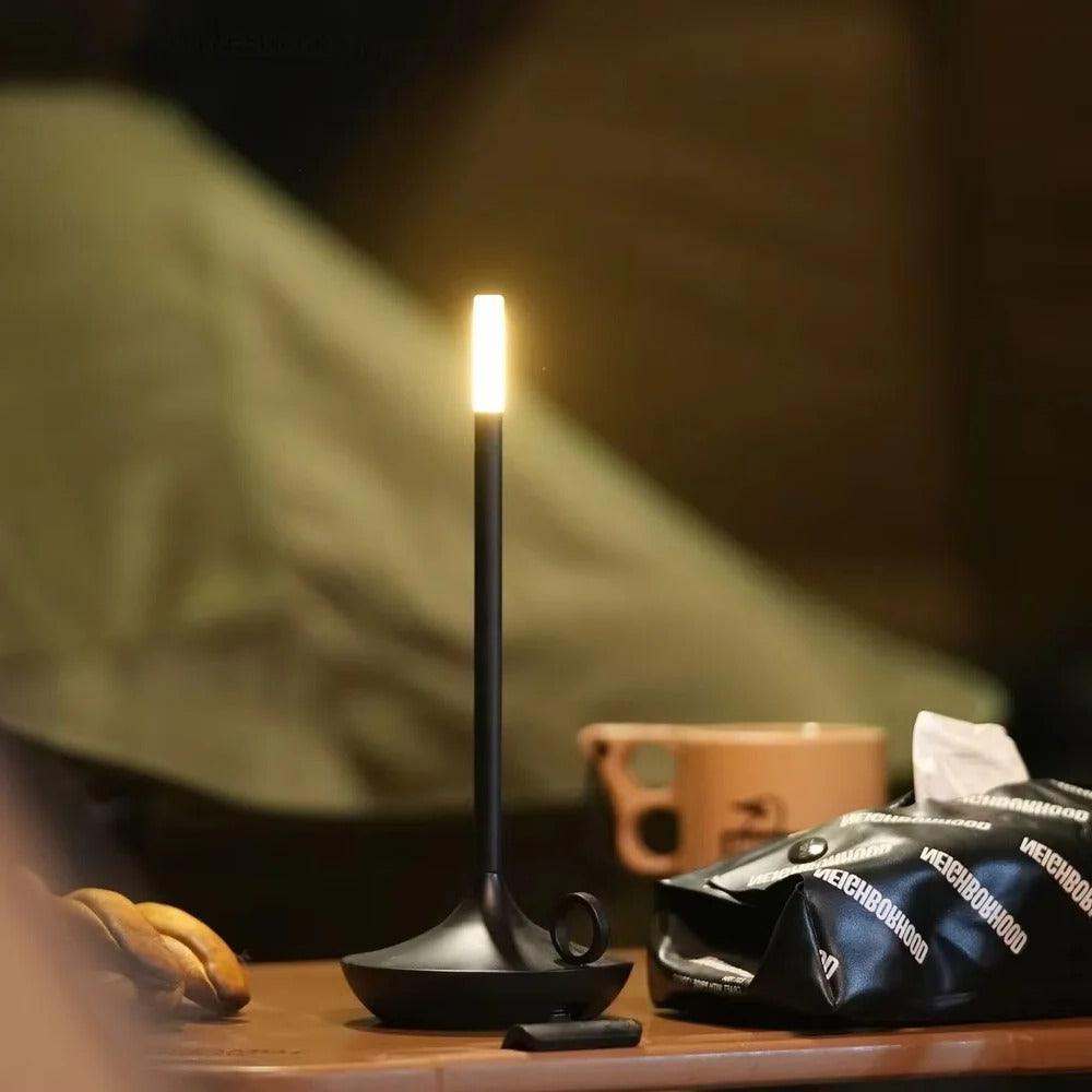 Portable LED Table Lamp with Rechargeable Battery and Elegant Design