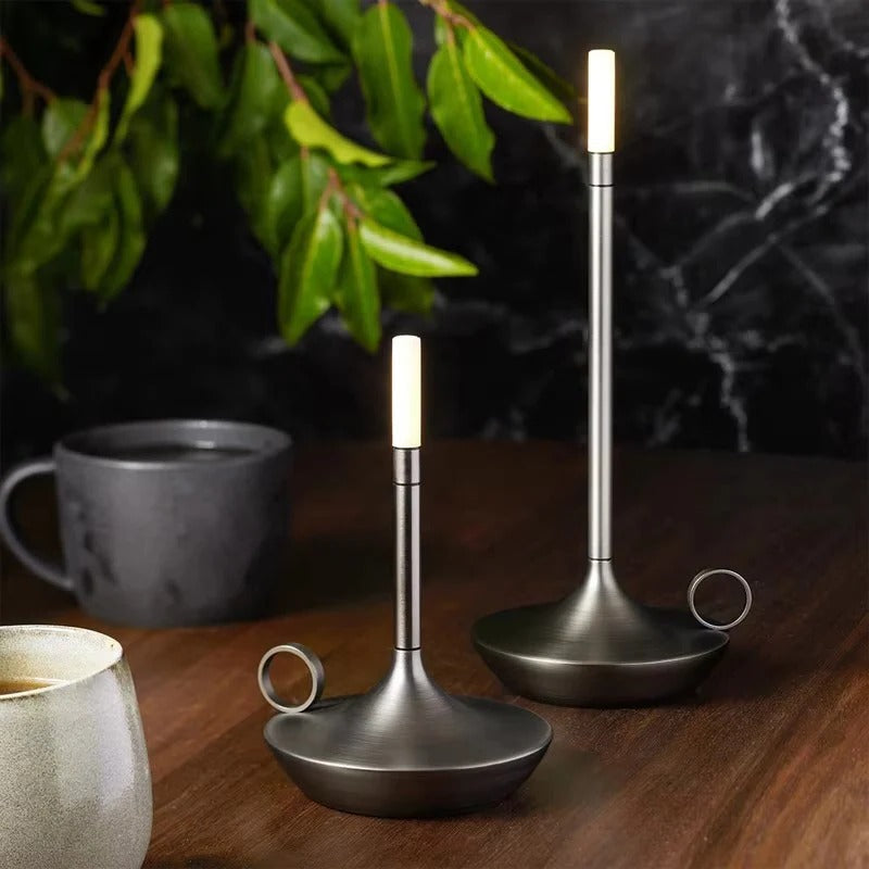 Portable LED Table Lamp with Rechargeable Battery and Elegant Design