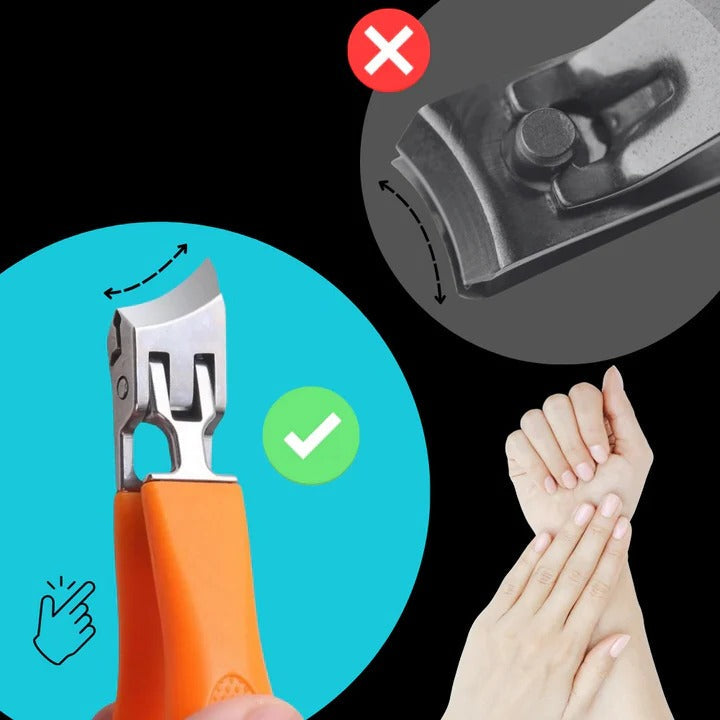 Ergonomic Wide-Jaw Nail Clipper with Precision Blade