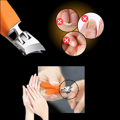 Ergonomic Wide-Jaw Nail Clipper with Precision Blade