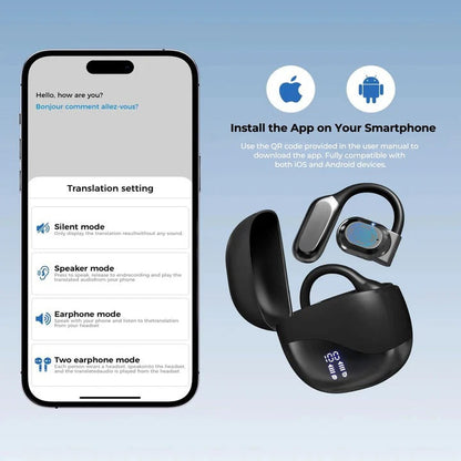 Smart Translation Earbuds with Bluetooth and Charging Case