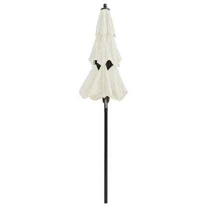 Adjustable Tilt Patio Umbrella with 3-Tier Canopy Design