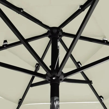 Adjustable Tilt Patio Umbrella with 3-Tier Canopy Design