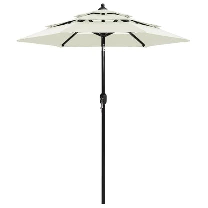 Adjustable Tilt Patio Umbrella with 3-Tier Canopy Design
