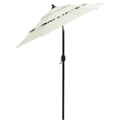 Adjustable Tilt Patio Umbrella with 3-Tier Canopy Design