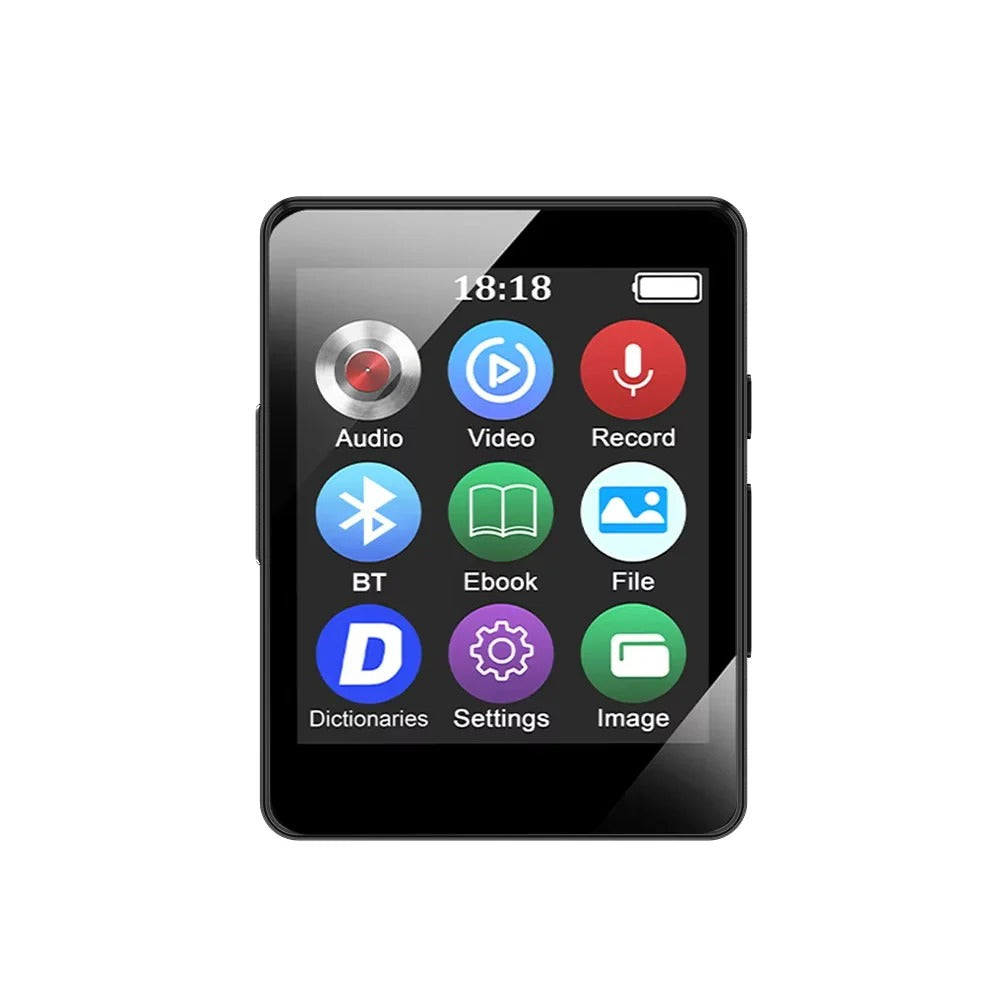 Compact Bluetooth Music Player with LED Display & Video Playback