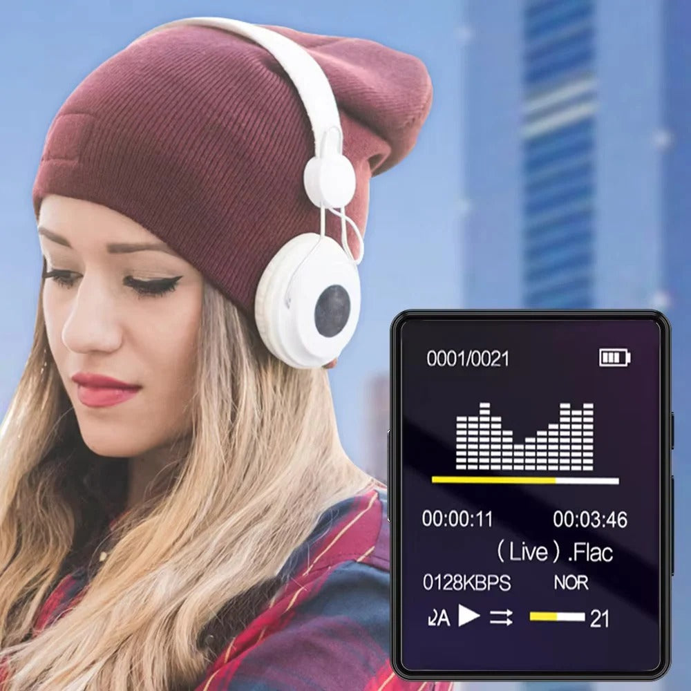 Compact Bluetooth Music Player with LED Display & Video Playback
