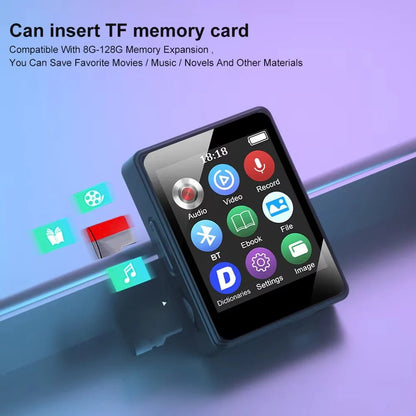 Compact Bluetooth Music Player with LED Display & Video Playback