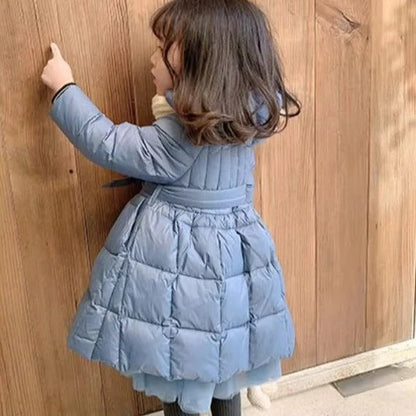 Cozy Girls Winter Jacket with Stylish Hood and Cotton Fill