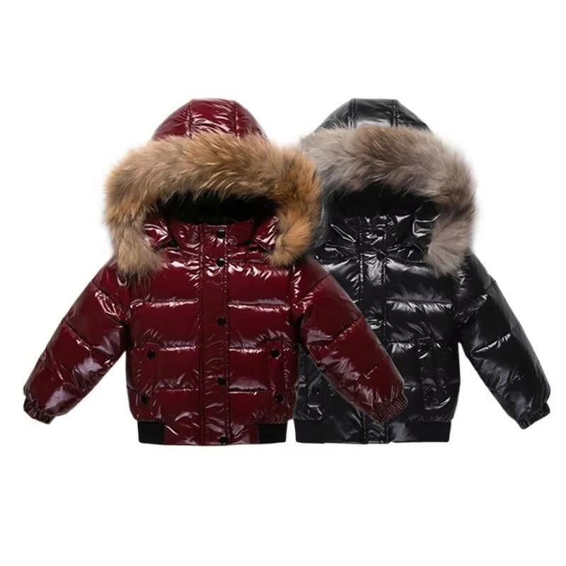 Cozy Kids Winter Jacket with Waterproof Protection and Fur Trimmed Hood