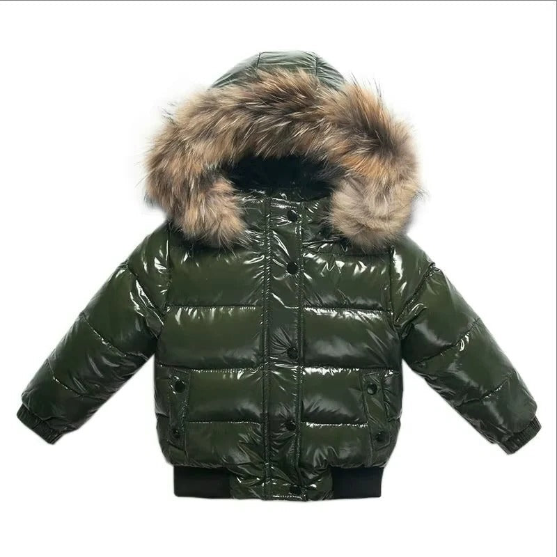 Cozy Kids Winter Jacket with Waterproof Protection and Fur Trimmed Hood