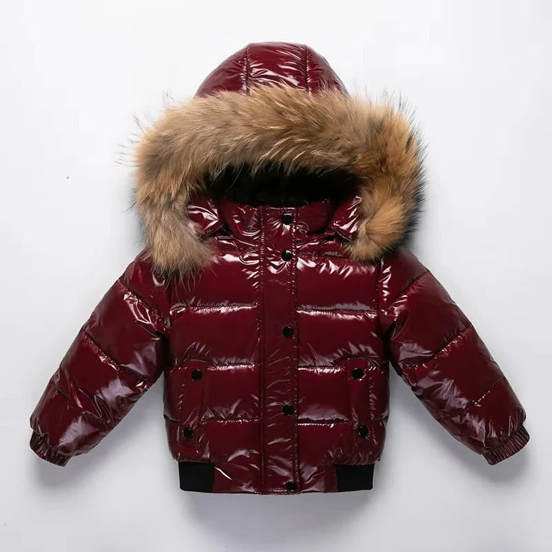 Cozy Kids Winter Jacket with Waterproof Protection and Fur Trimmed Hood