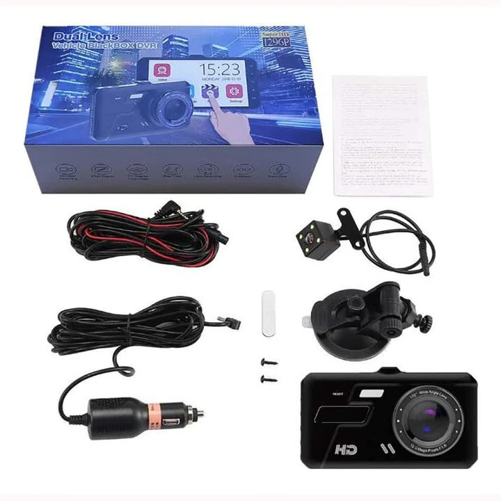 Comprehensive Dual Camera Recorder with 1080P Clarity and 4" Display