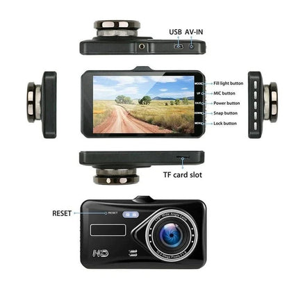 Comprehensive Dual Camera Recorder with 1080P Clarity and 4" Display