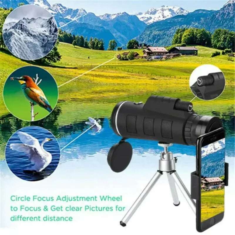 Versatile Monocular Telescope for Nature Lovers, 40x60 Zoom with Smartphone Adapter