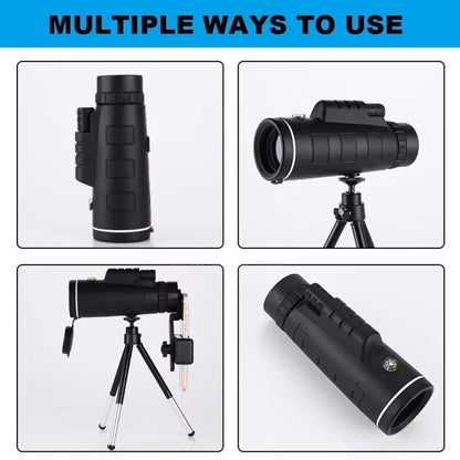 Versatile Monocular Telescope for Nature Lovers, 40x60 Zoom with Smartphone Adapter