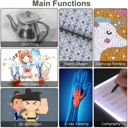 Portable LED Light Tracing Pad with Adjustable Brightness