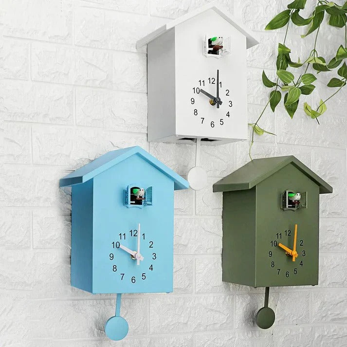 Charming Wall Clock with Adjustable Bird Call Feature