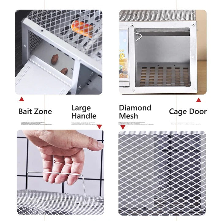 Durable Metal Rodent Trap with Secure Locking Mechanism