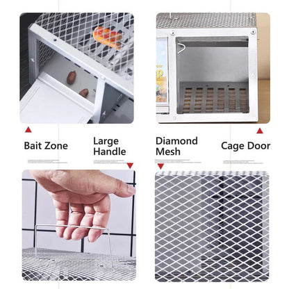 Durable Metal Rodent Trap with Secure Locking Mechanism
