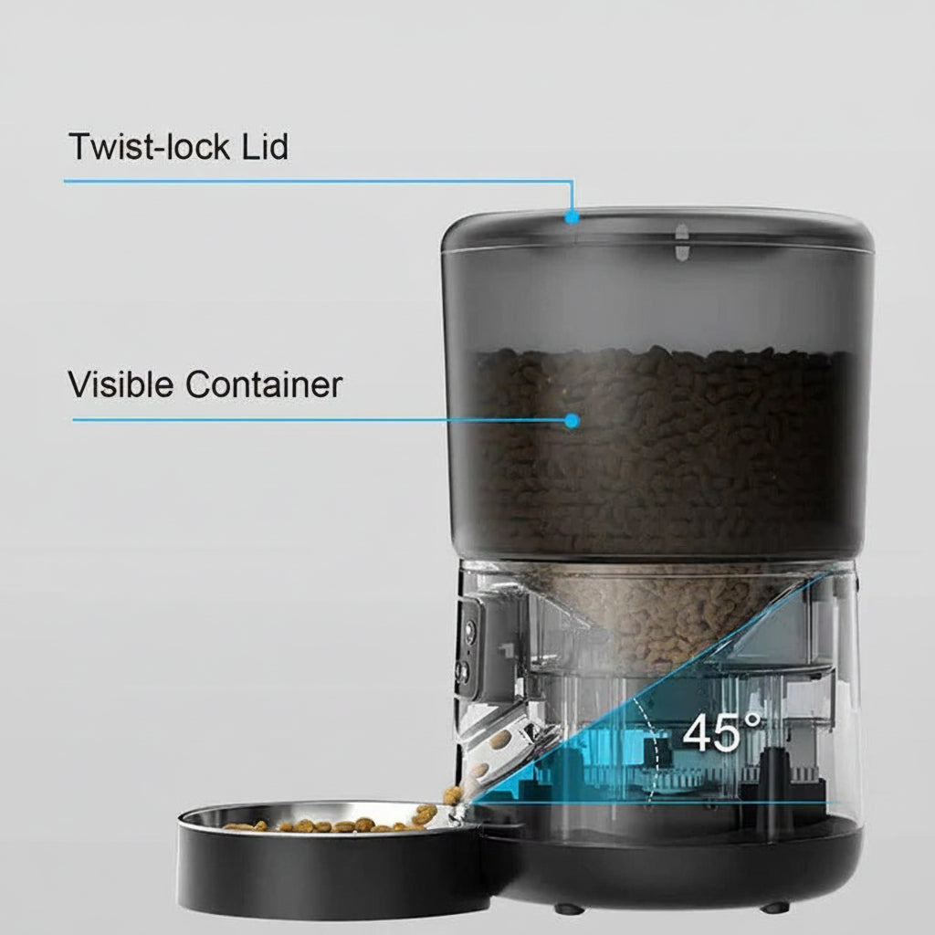 Smart Pet Feeder with Mobile Control and Large Capacity