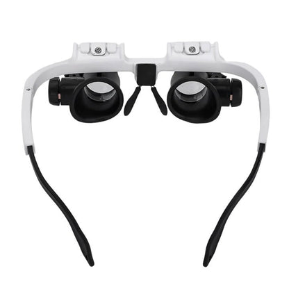 Illuminated Magnifying Eyewear with Interchangeable Lenses