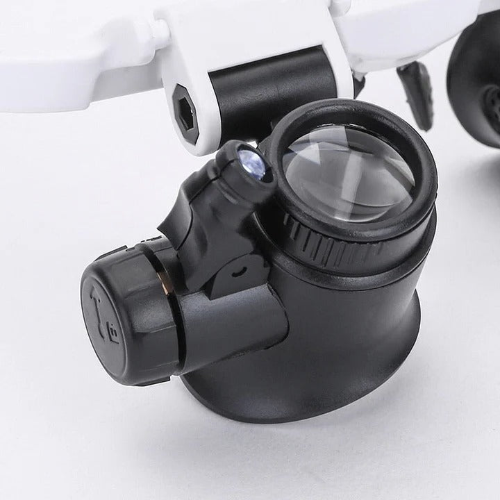 Illuminated Magnifying Eyewear with Interchangeable Lenses