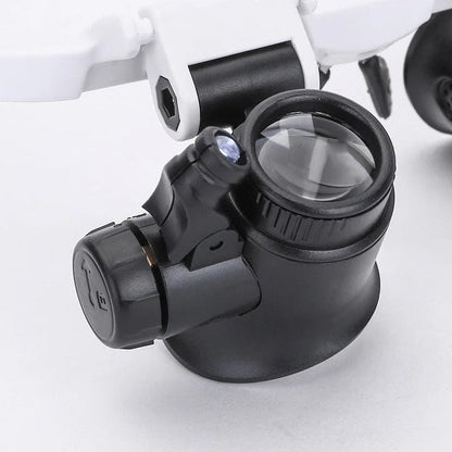 Illuminated Magnifying Eyewear with Interchangeable Lenses