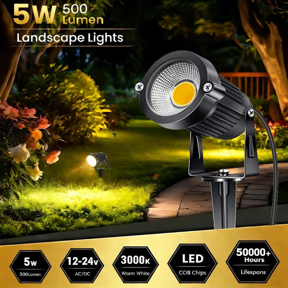 Brighten Your Outdoors with 12V Adjustable LED Spotlights - 10 Pack