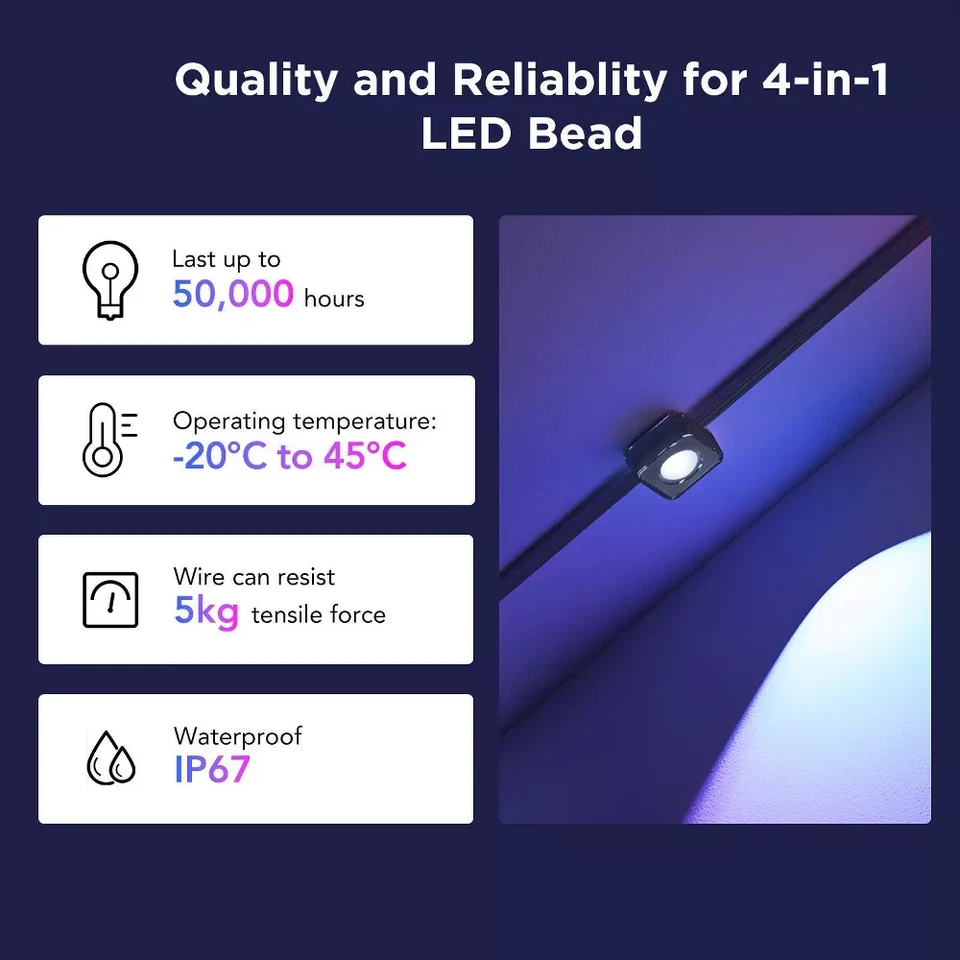 100ft Smart LED Roofline Light Strand with App Control