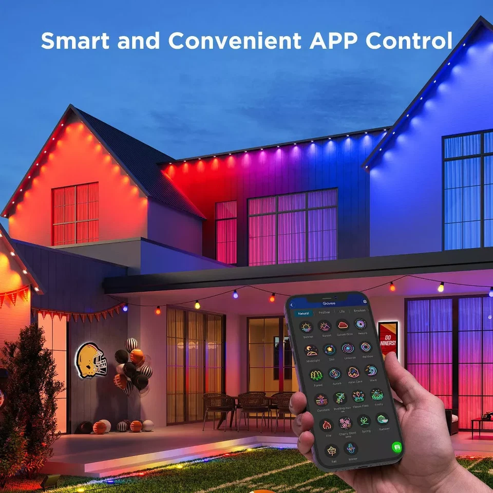 100ft Smart LED Roofline Light Strand with App Control