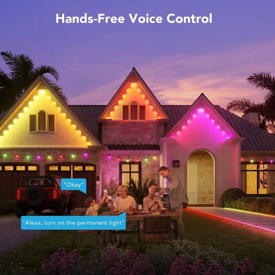 100ft Smart LED Roofline Light Strand with App Control