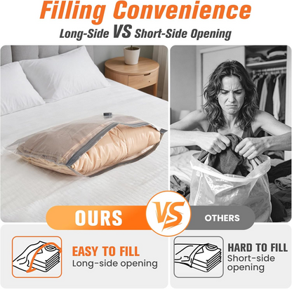 Space-Saving Vacuum Storage Bags with Cordless Pump, 15-Piece Set