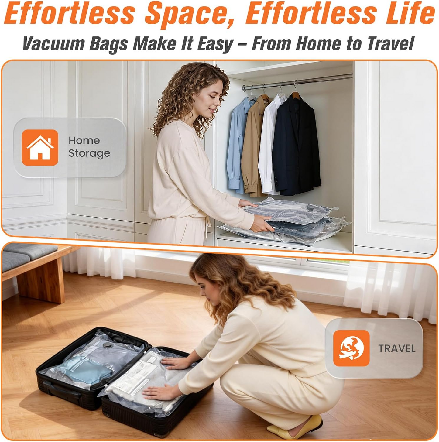 Space-Saving Vacuum Storage Bags with Cordless Pump, 15-Piece Set