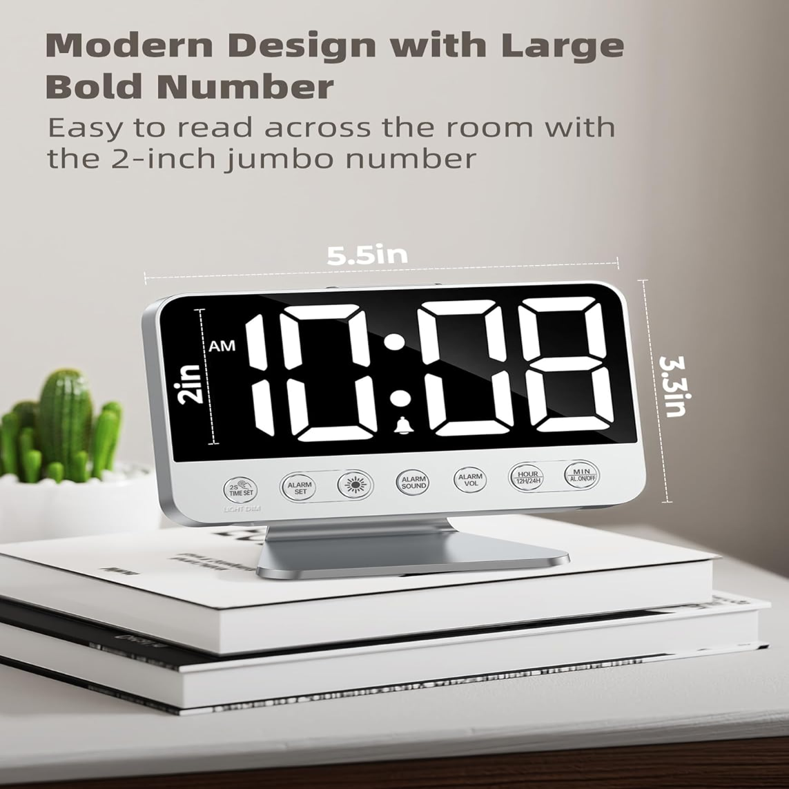 Smart Alarm Clock with Battery Backup and USB Charging Port