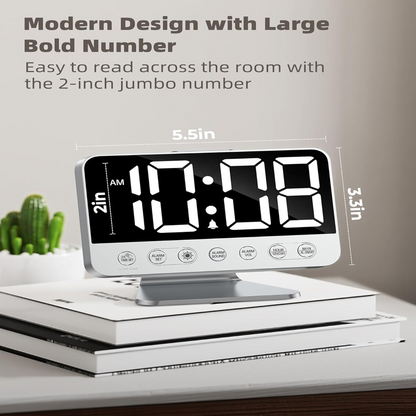 Smart Alarm Clock with Battery Backup and USB Charging Port