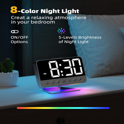 Smart Alarm Clock with Battery Backup and USB Charging Port