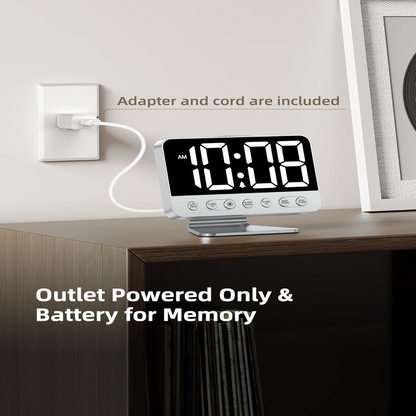 Smart Alarm Clock with Battery Backup and USB Charging Port