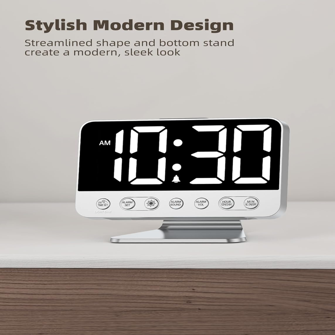 Smart Alarm Clock with Battery Backup and USB Charging Port