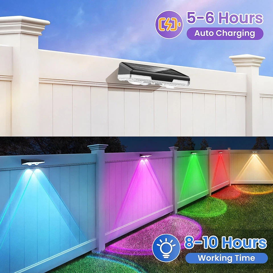 Vibrant Solar Garden Lights with Automatic Dusk Activation - 8-Pack
