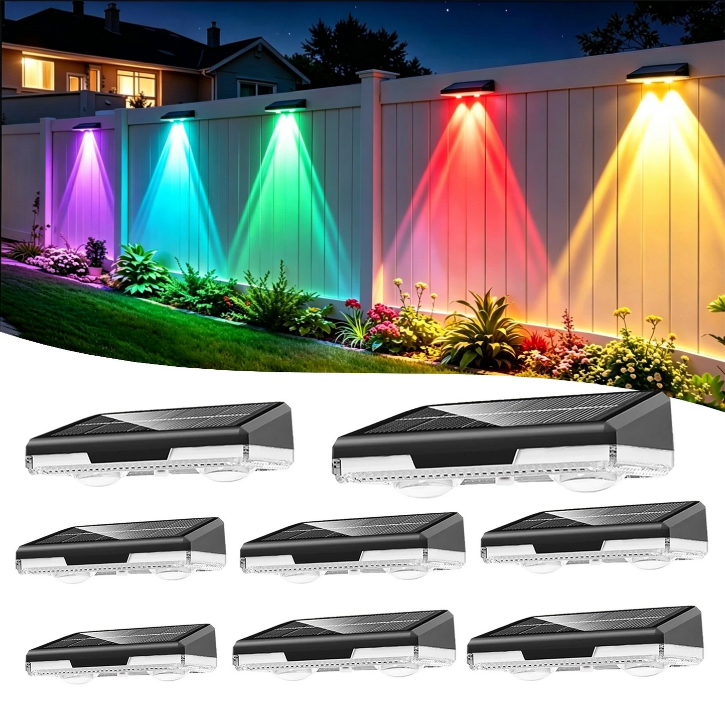 Vibrant Solar Garden Lights with Automatic Dusk Activation - 8-Pack